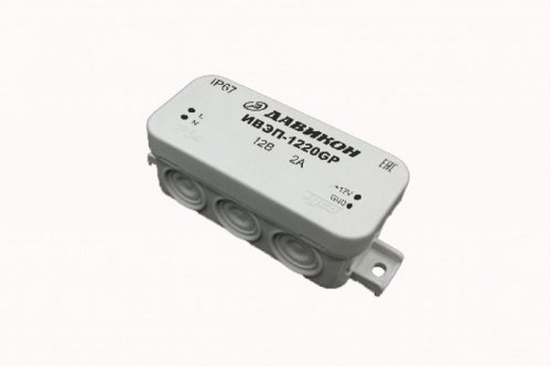 Блок питания для светодиодной ленты Давикон ИВЭП-1220GP 12В 2A 24Вт IP67 85х85х35мм картинка 